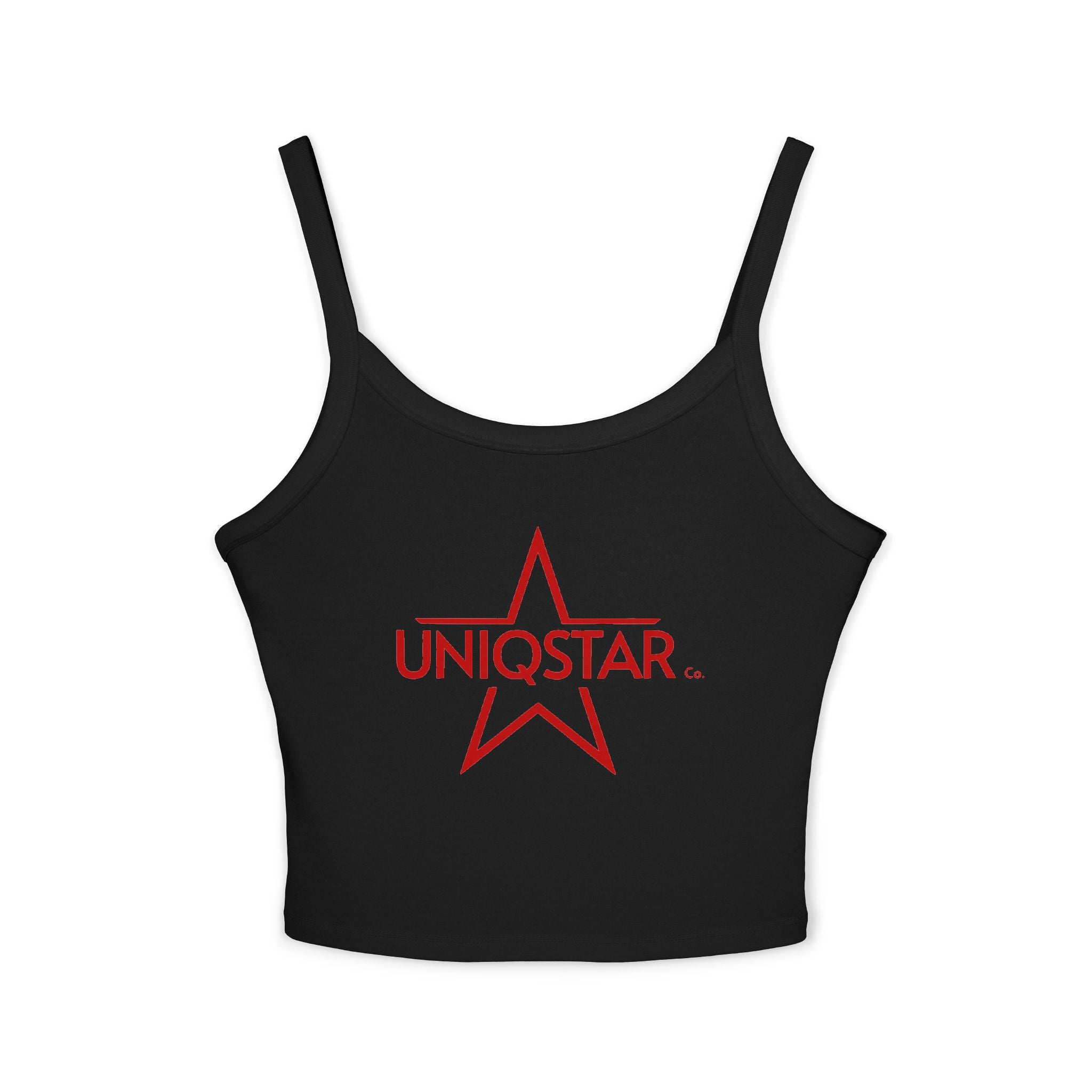 Uniqstar Red Star Crop Tank Top – Women’s Spaghetti Strap Graphic Tank